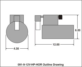 outline drawing 091-9-12v-hp-hor